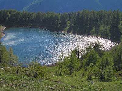 View of the Lake of Lod, over Chamois
